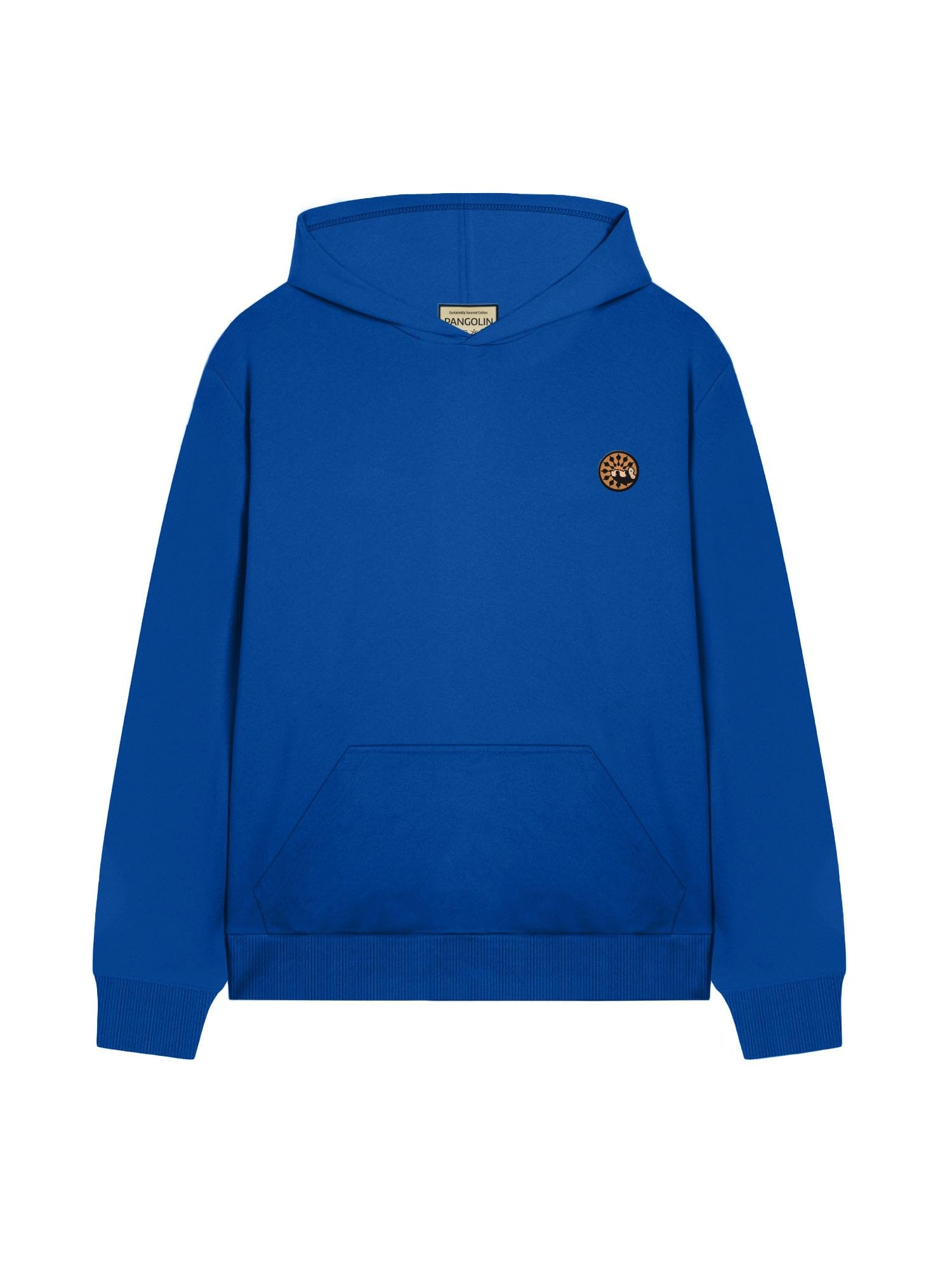 PANGOLIN Men's Napoli Solid Fleece Hoodie - Comfortable, Casual and Regular Fit Sweatshirt with Round Neck and Full Sleeves, Peacock Blue Color
