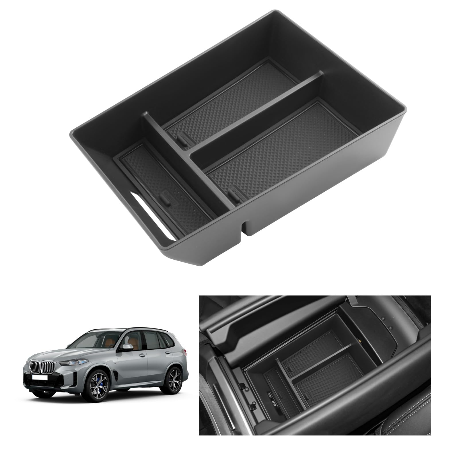 LUWU Kompatibel mit BMW X5 G05 X6 G06 X7 G07 2019-2023 2024 2025 Mittelkonsole Armlehnen Aufbewahrungsbox Multifunktionaler Handschuhfach Organizer X5 X6 X7 Zubehör