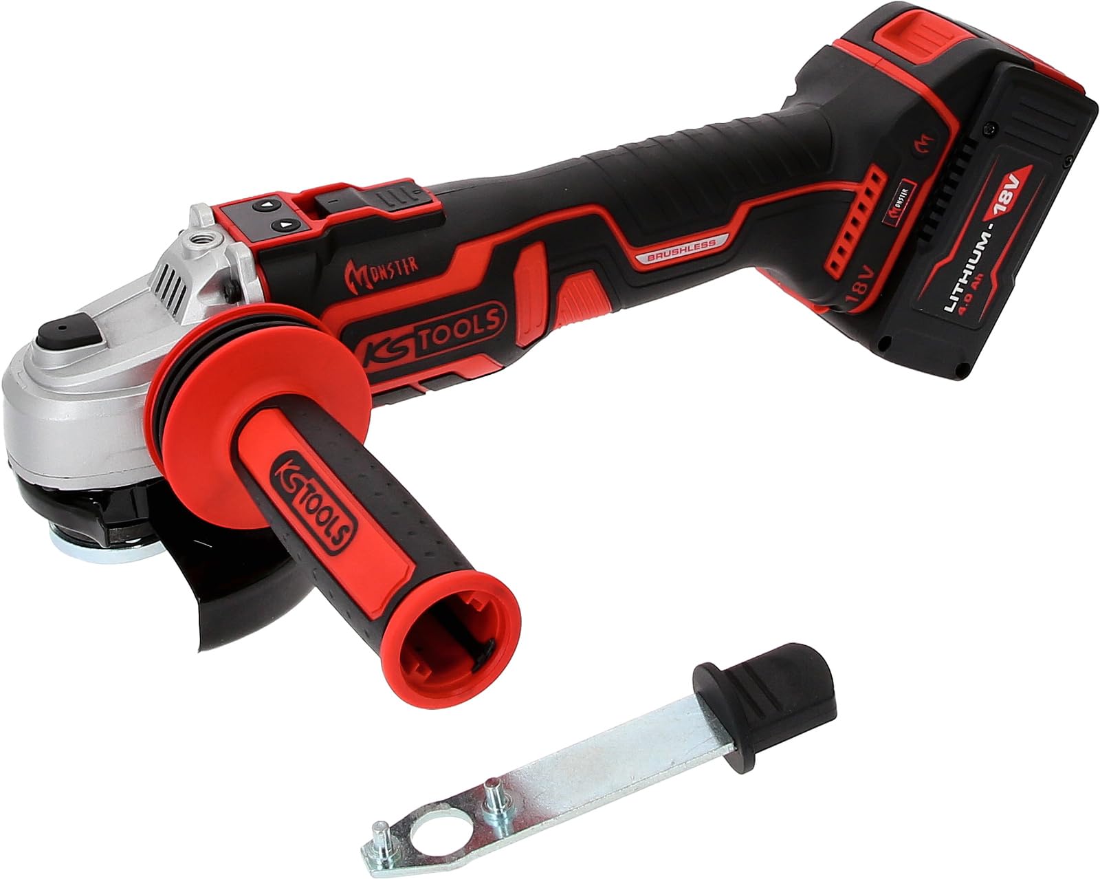 KS Tools 515.6200 eMONSTER Brushless-Akku-Winkelschleifer-Satz, 4-tlg
