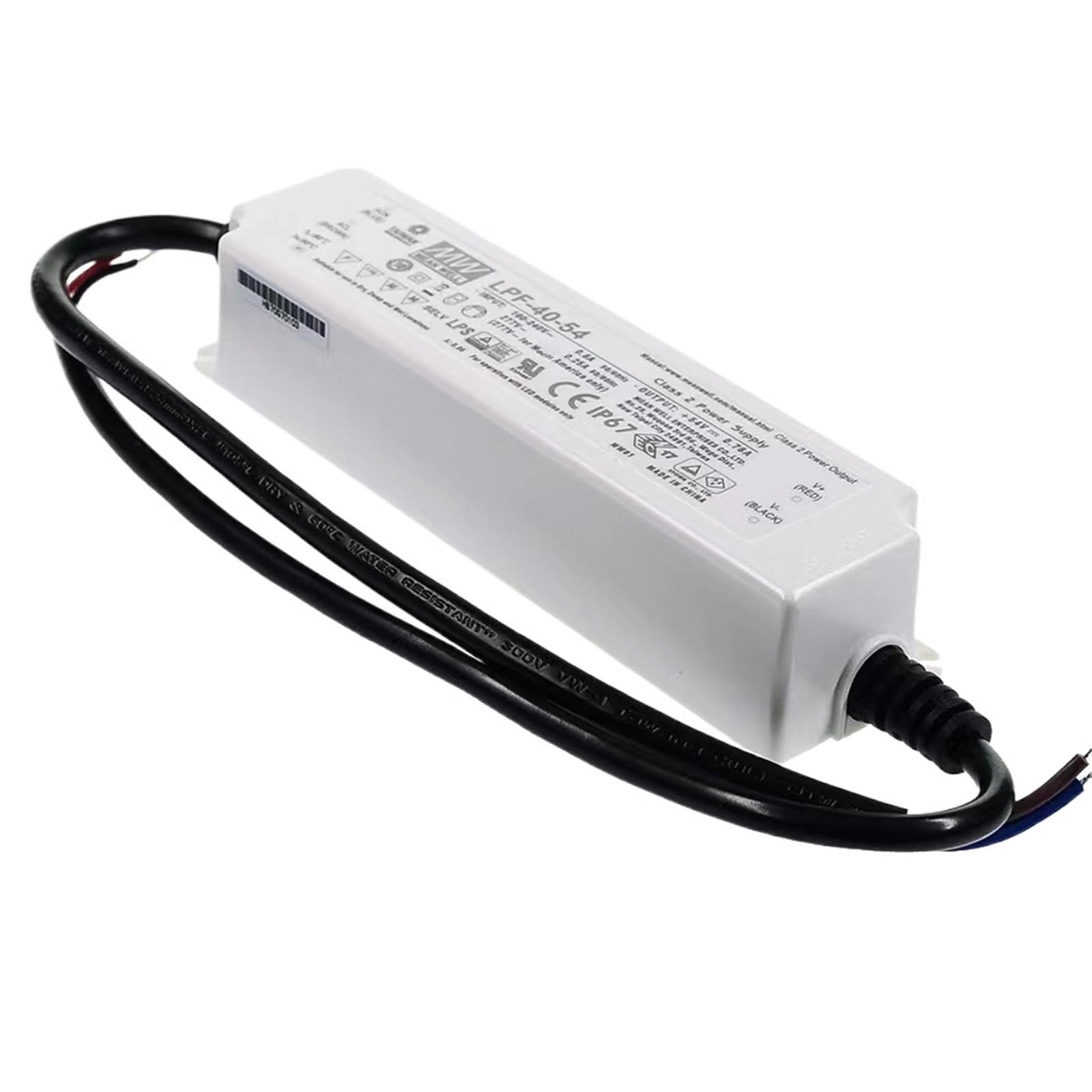 FCARUMIQP LPF-40-12 12V 3.34A Constant Voltage Current LED Lighting Driver Class2 Class II PFC IP67
