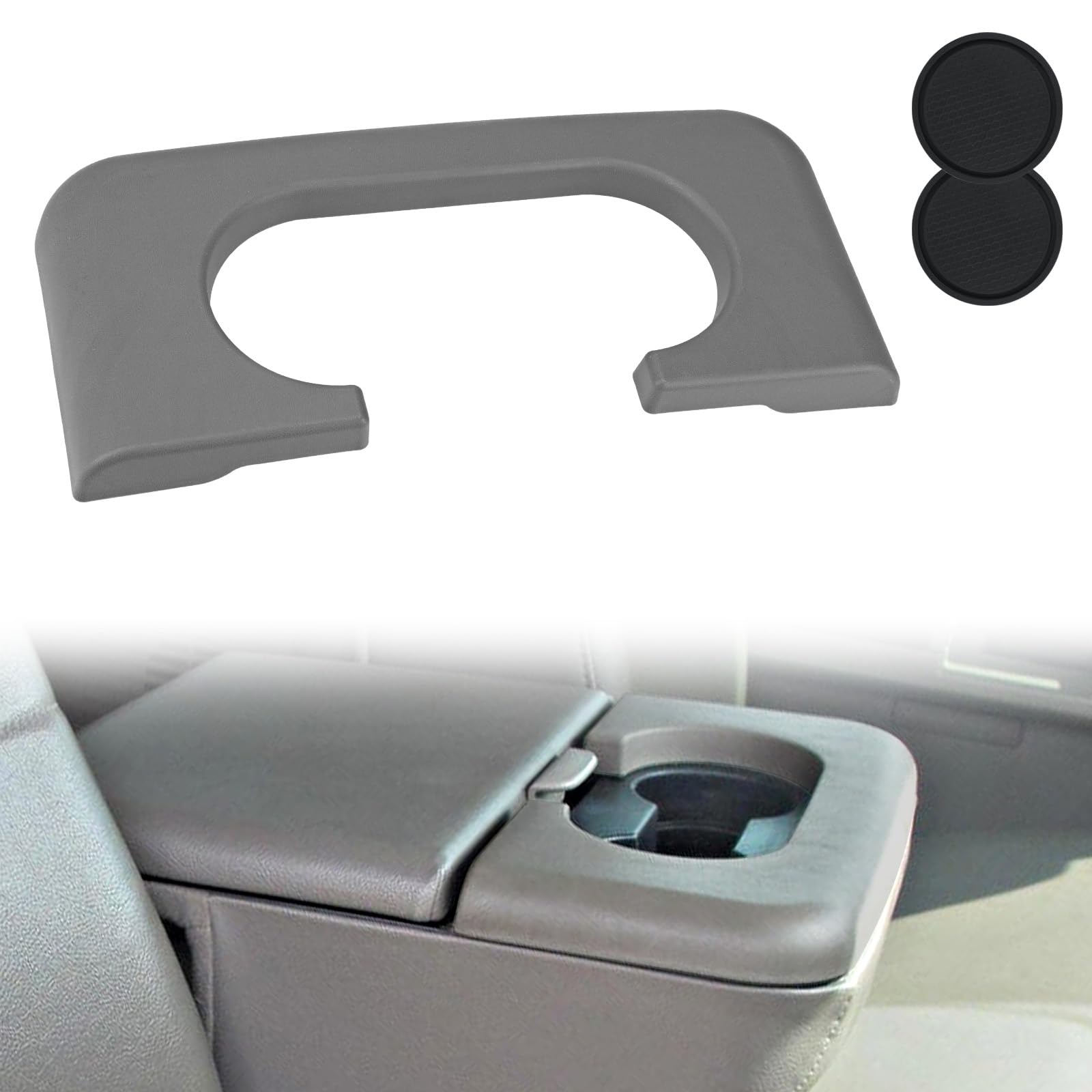 Center Console Cup Holder Armrest Replacement Pad Grey Compatible with Ford F250 F350 F450 1999-2010 Center Console Armrest Pad