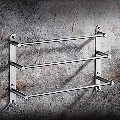 Bar à serviette salle de bain en acier inoxydable brossé multi-serviette