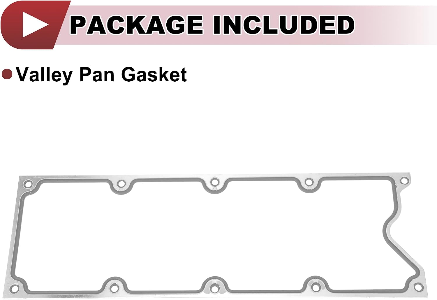 1 Pcs Car Valley Pan Gasket for Cadillac Escalade 6.0L 2002-2006 Engine Block Valley Cover Gasket No.12558178 Silver Tone Metal