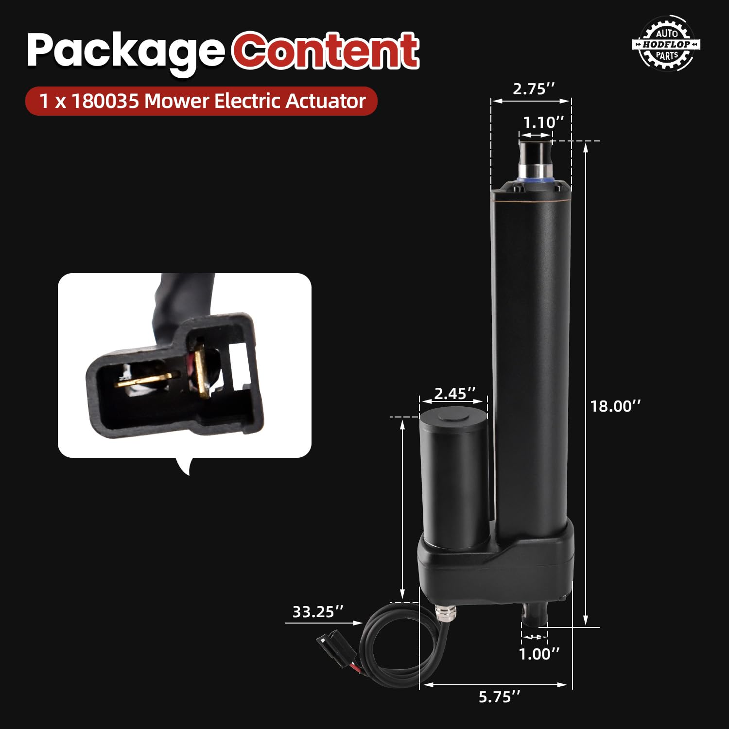 180035 12V Mower Electric Actuator Compatible with Grasshopper Powerfold Decks 3348 3452 3452R 3461 3461R 3472 3472R 3552R 3561R 3572R 3661 3761R 524V-42, Mower Powerfold Actuator 225mm Stroke