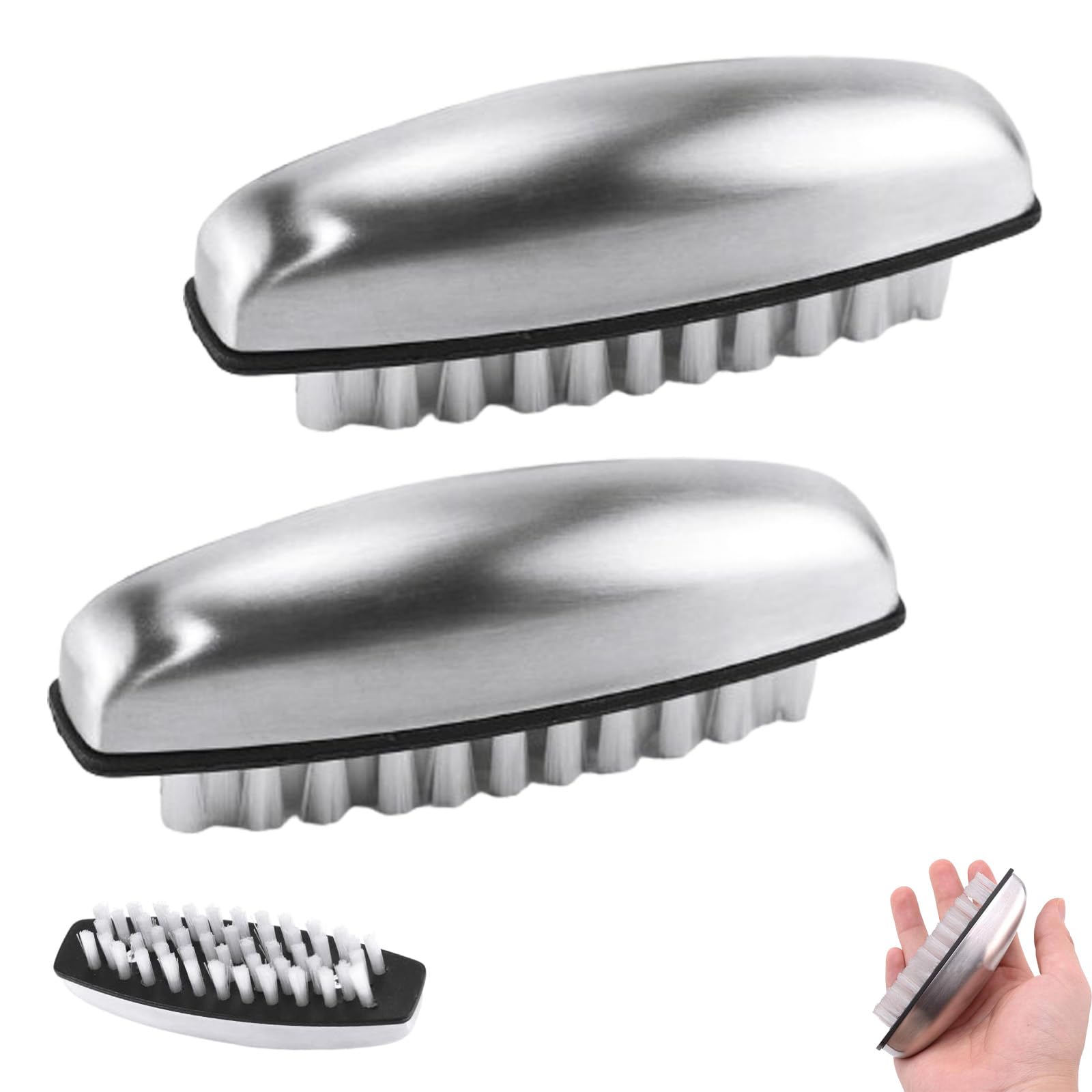 2 Pezzi Spazzola Per Unghie Spazzolino per Unghie Mani Inox Kit Lavaggio Di Mani Spazzolino per Unghie dei Piedi, la Pulizia di Mani, Unghie