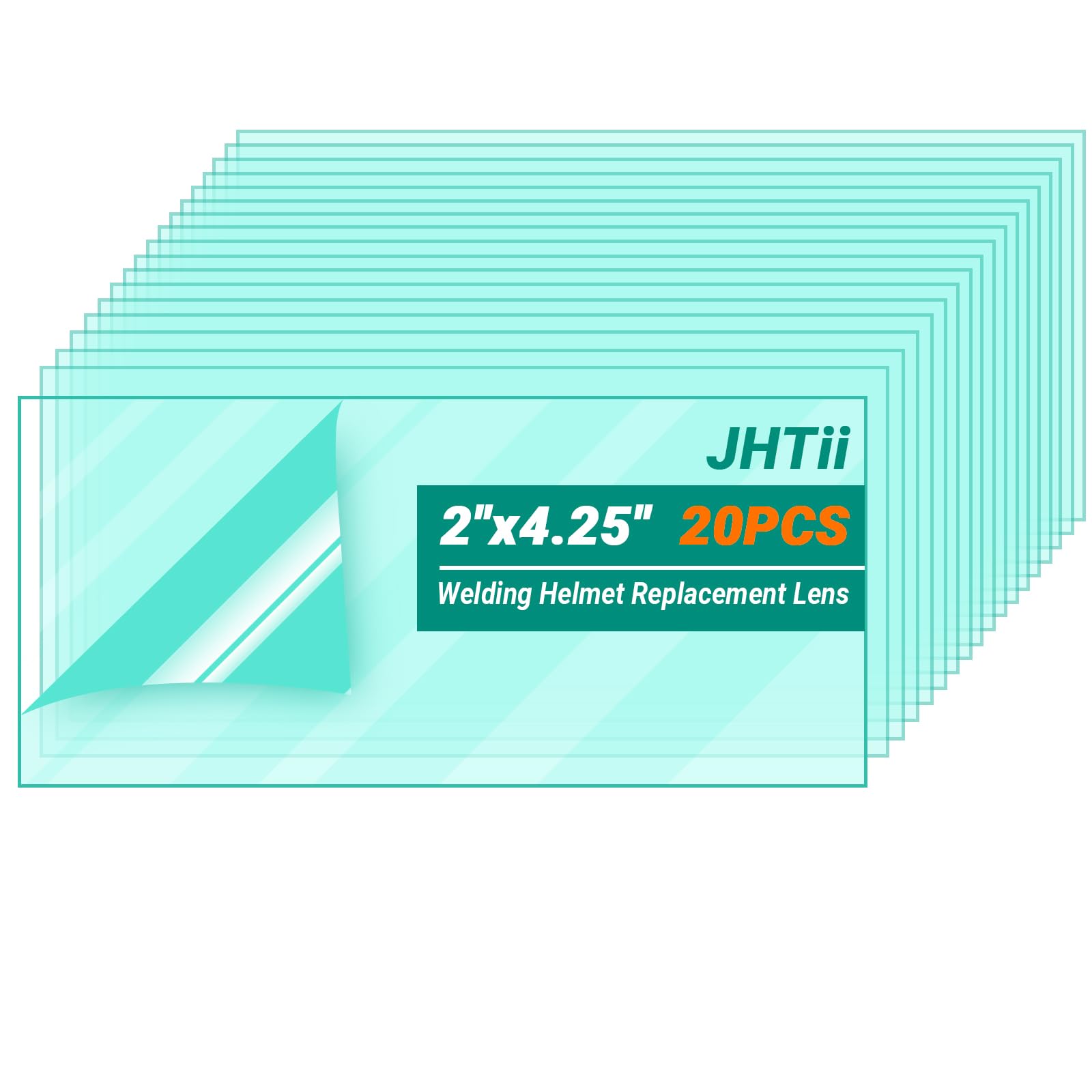 JHTii 20pcs Welding Helmet Lens, 2"X4.25" Welding Helmet Replacement Lens