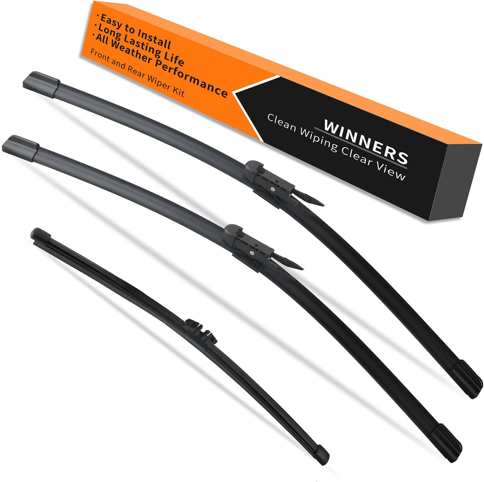 Windshield Wiper Blades for Ford Bronco 2021 2022 2023 2024 2025-17"+17"+8" Rear - Complete Set of 3 Front and Back Replacement Wipers - All Weather Performance