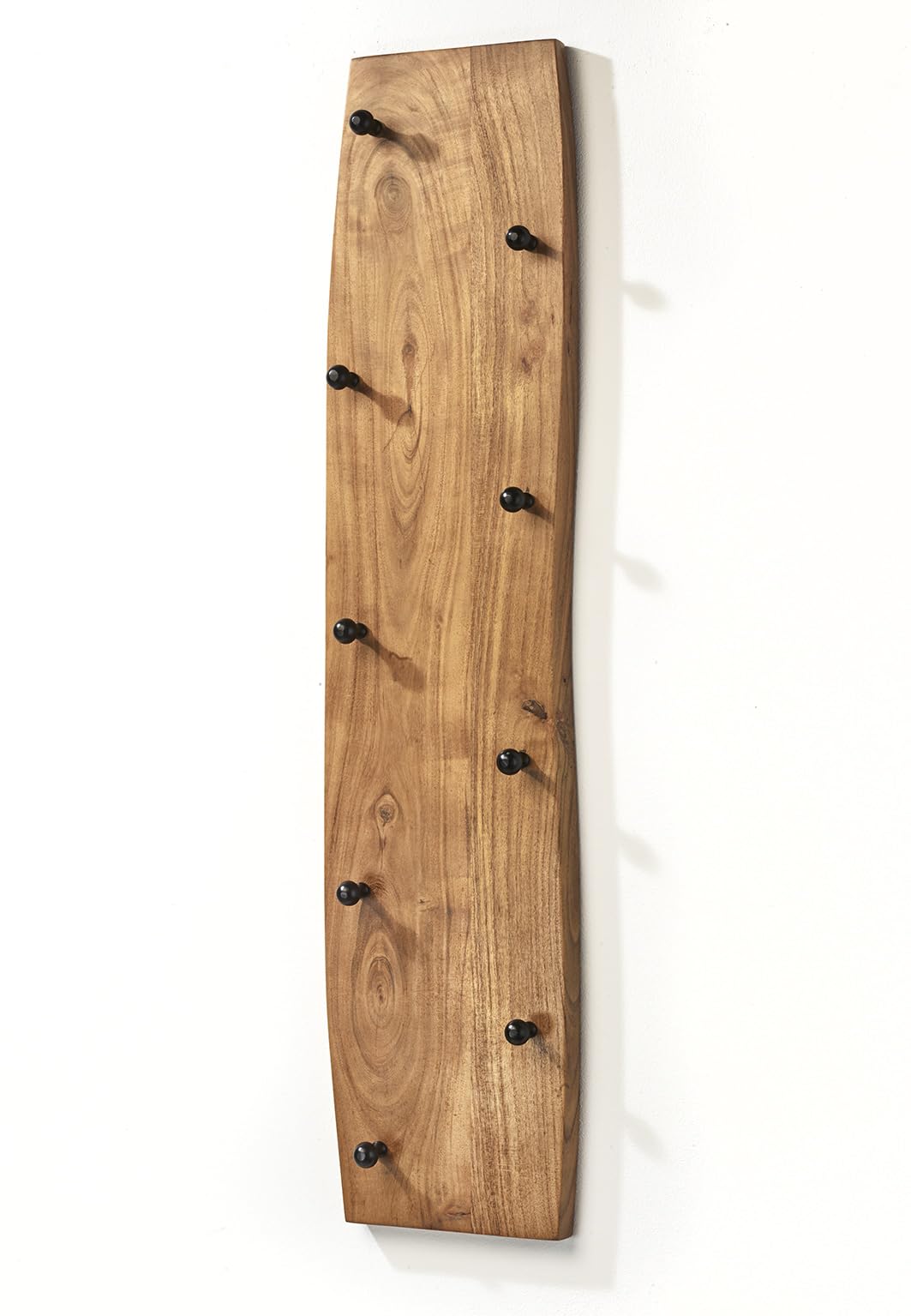 Kobolo Garderobe Wandgarderobe aus Akazienholz mit 4 Haken