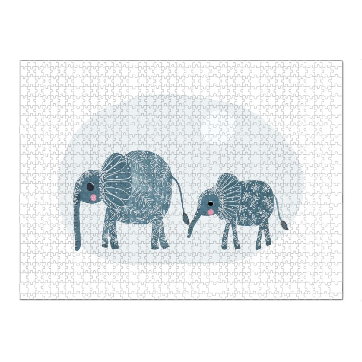 artboxONE-Puzzle XXL (1500 Teile) Für Kinder Lisa Dolson - Mutter & Kind - Puzzle Elefant abstrakt Animal