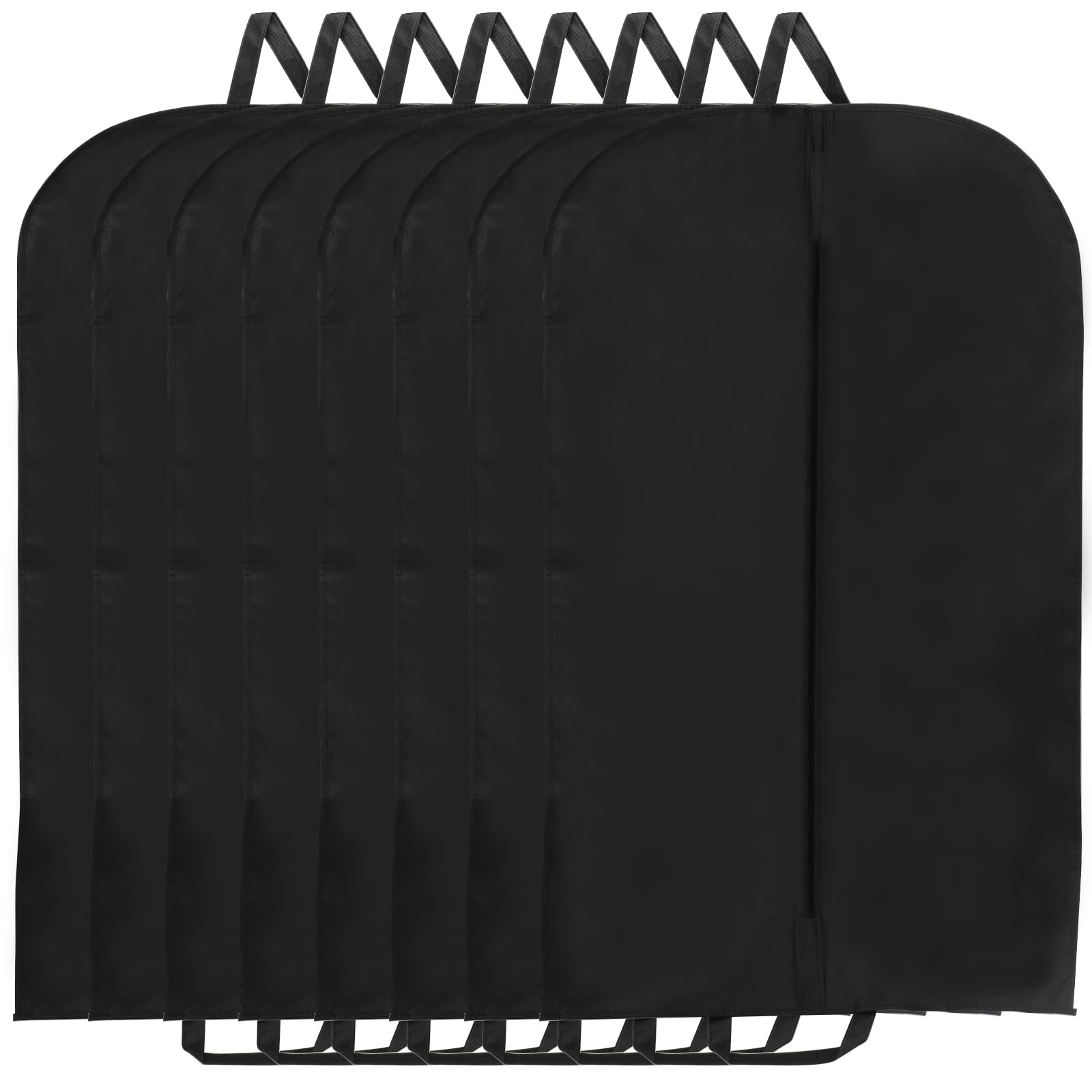 8 Stück 100 x 60 cm Anzugtaschen für Herren, staubdichte Kleiderhüllen, wiederverwendbar, durchgehender Reißverschluss, Kleideraufbewahrungstaschen für Reisen und Kleiderschrank