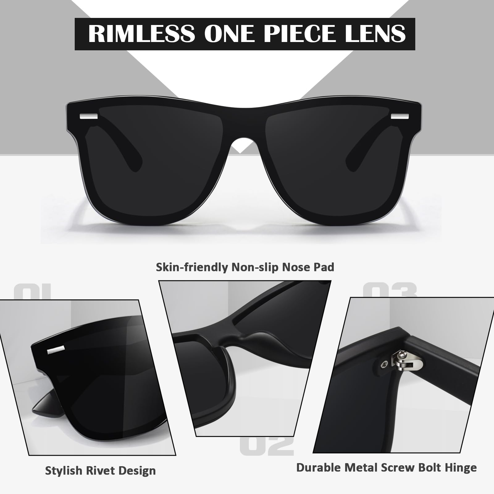 LINVO Sonnenbrille Herren Damen Polarisiert Klassisch Verspiegelt Modisch UV400 Schutz Unisex Brille für Autofahren Reisen
