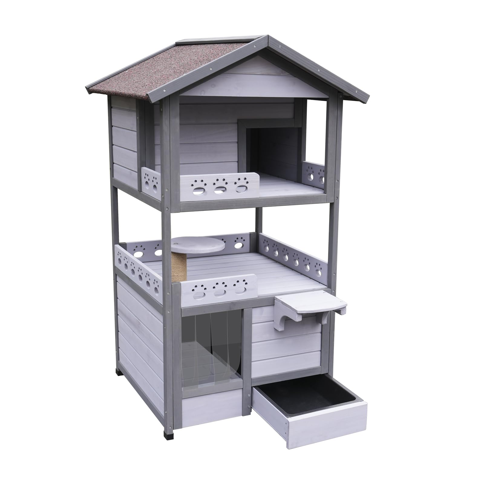犬小屋 猫ハウス 木製ペットハウス 杉材 室内 ペットハウス 屋外 おしゃれ Amazon | OAFNLWU 木製 ペットハウス 天然木 杉材 アスファルト屋根 犬