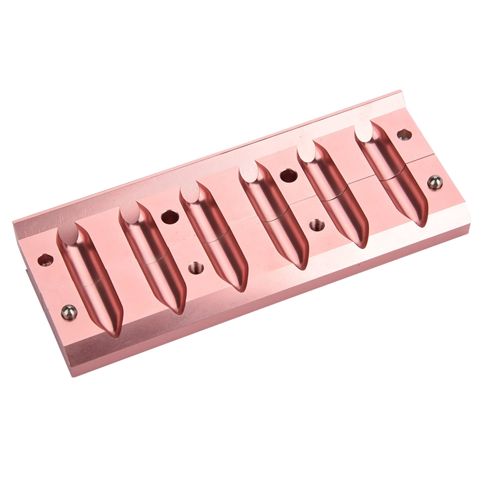Generic DIY-Lippenstift-Form, Langlebige Aluminiumlegierung, Dual-Use-Lippenbalsam-Maker-Werkzeug für DIY-Lippenstift-Werkzeug, Form (6 Loch)