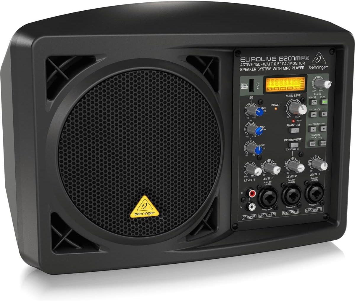 Pa Monitor Rear View Behringer Eurolive B207MP3 Active 150-Watt 6.5
