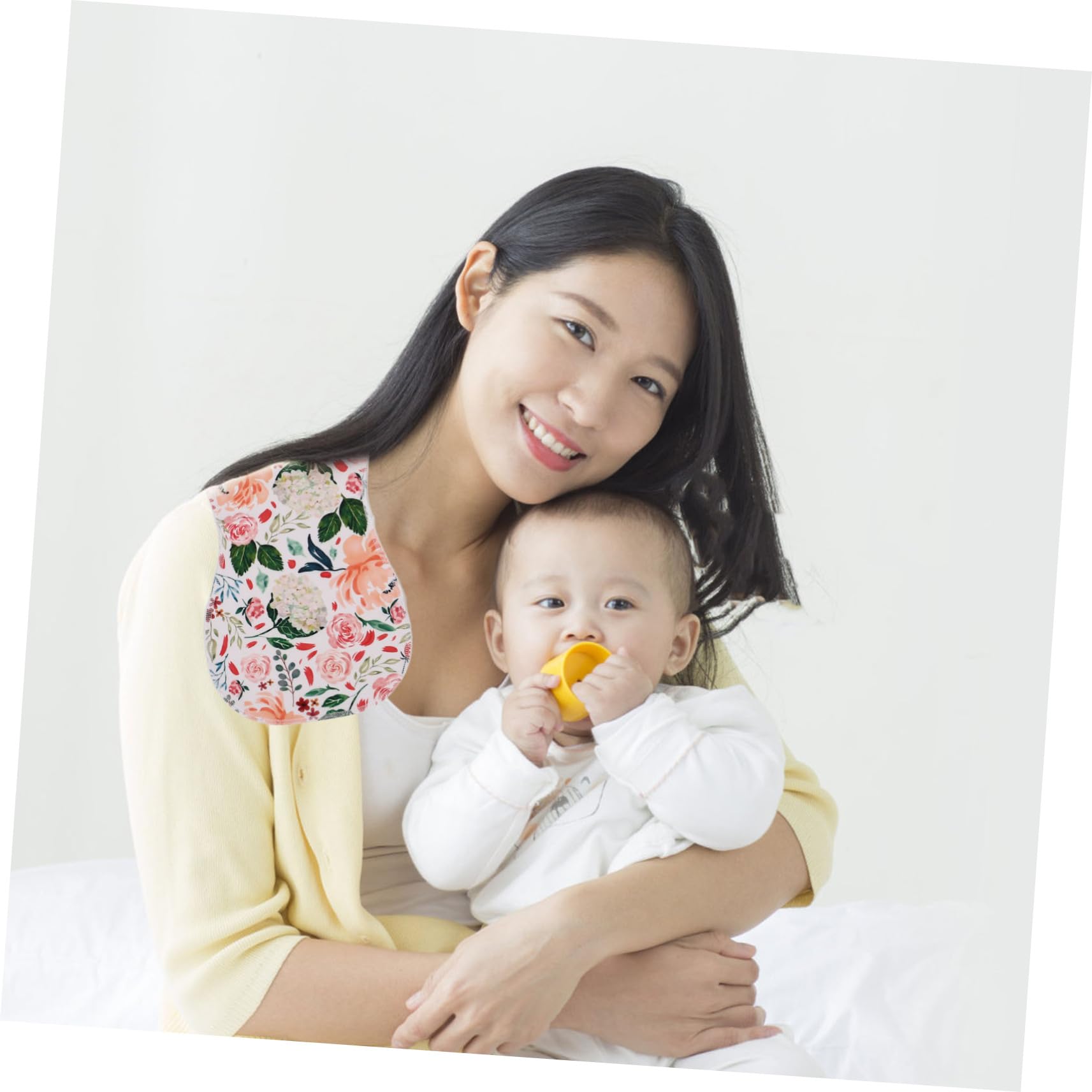 15pièces Bavoir Coton Serviettes Absorbantes Anti-régurgitation Bavoirs Réversibles Imprimés Couleur Aléatoire