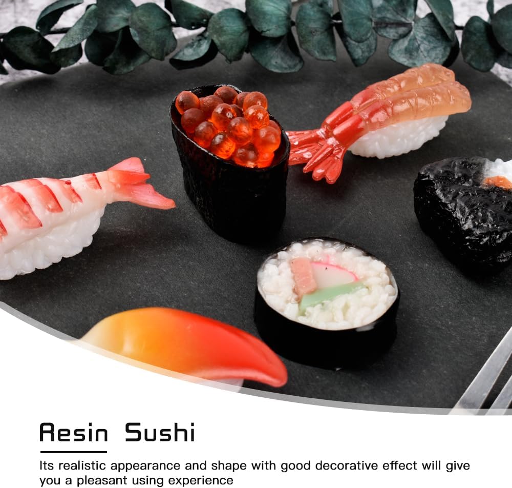 Fake Sushi 8Pcs Artificial Food Realistic Onigiri Dessert Simulation Sushi Model Food for Decoration Display Props Model Rice Roll image 4