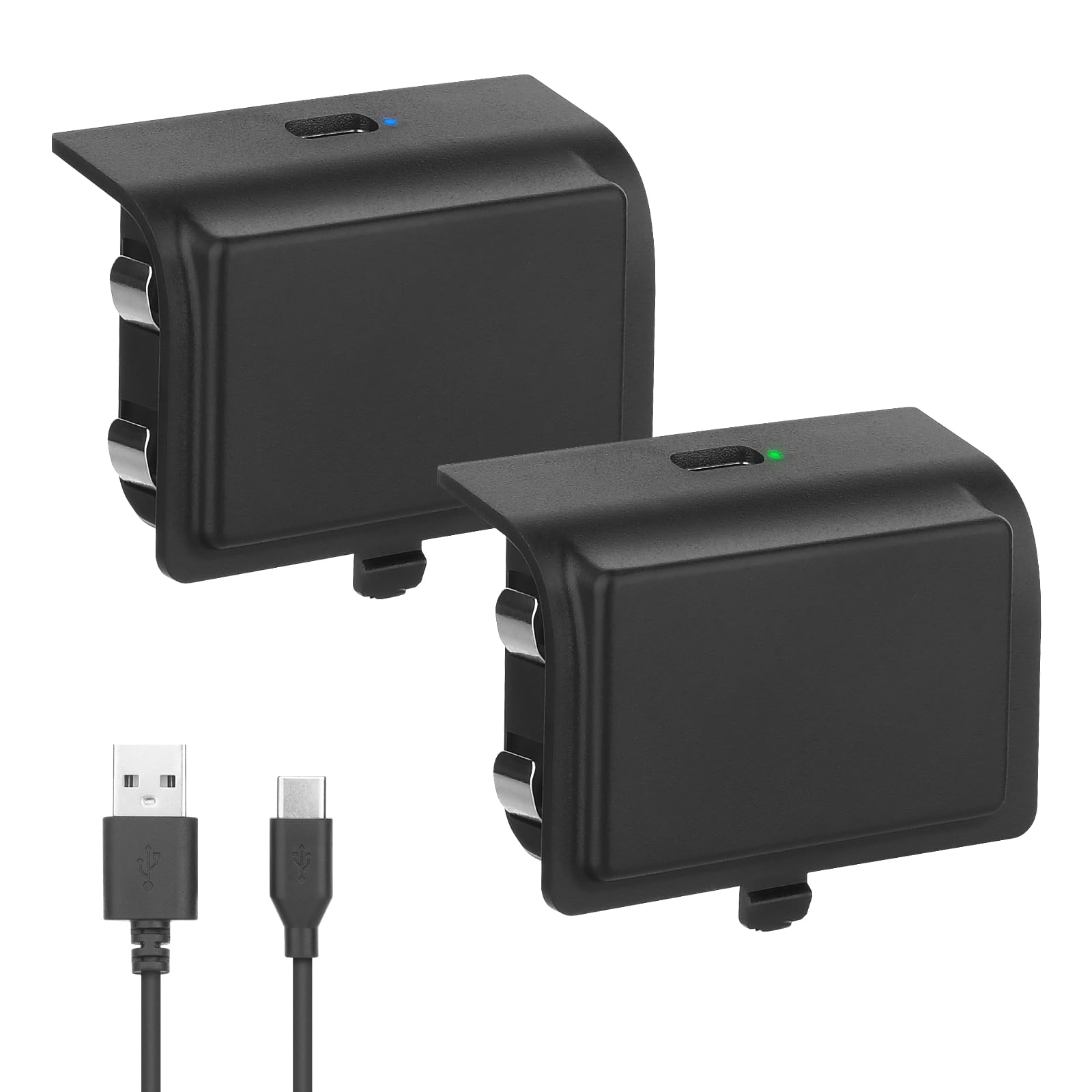 2 Pack Rechargeable Xbox Controller Battery Pack Xbox Series X S Play Charge Kit -2x1500mAh 20H Playtime 3H
