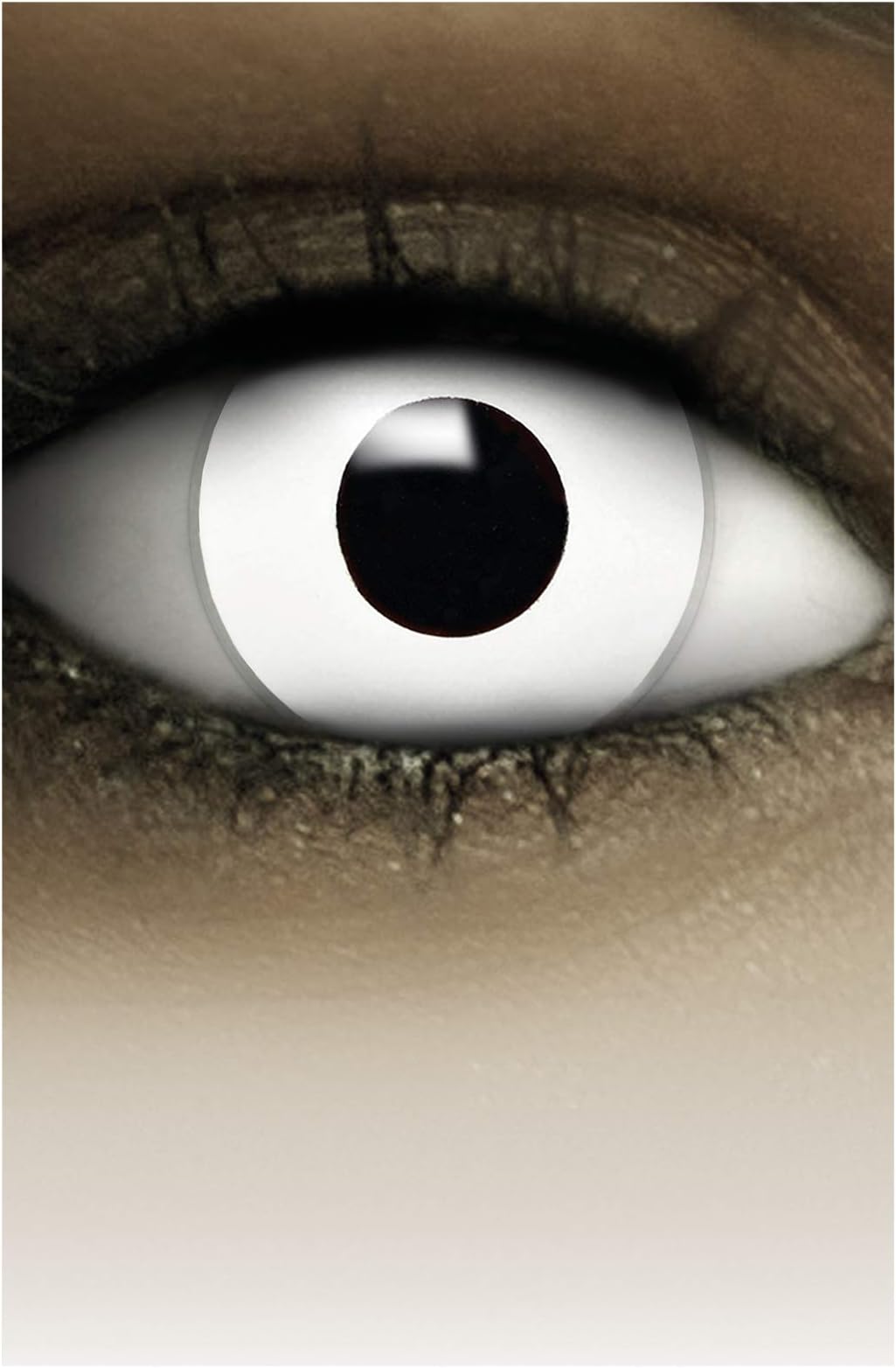 FXCONTACTS Colored Halloween Contact Lenses, Soft Motif Lens for Chic Dress Costume, 2 Pieces, 1 Pair, One Time Use Without Prescription - Dress Up as ZOMBIE - White