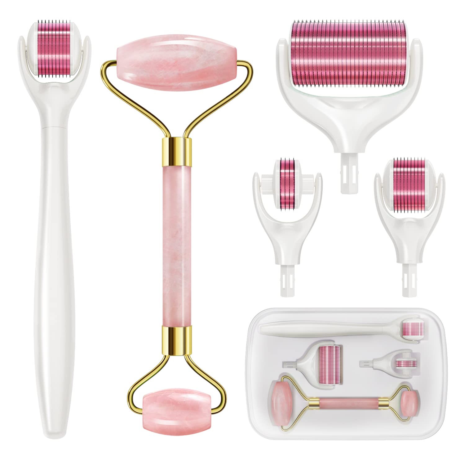 Derma Roller Microneedle Micro Dermaroller: Needle Facial Microneedling Needling Needler Microderm Skin Dermarolling Face Body Hair Growth Scalp Kit Microneedler Microroller