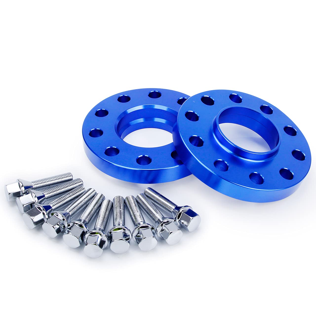 Pindex Set Distanziali per BMW 5x120 2x15mm 2x20mm per BMW E82 E88 E36 E46 E90 E91 E92 E93 E28 E34 E60 E23 E32, Distanziali Ruota Auto per BMW con 20 Bulloni Ruota M12X1.5