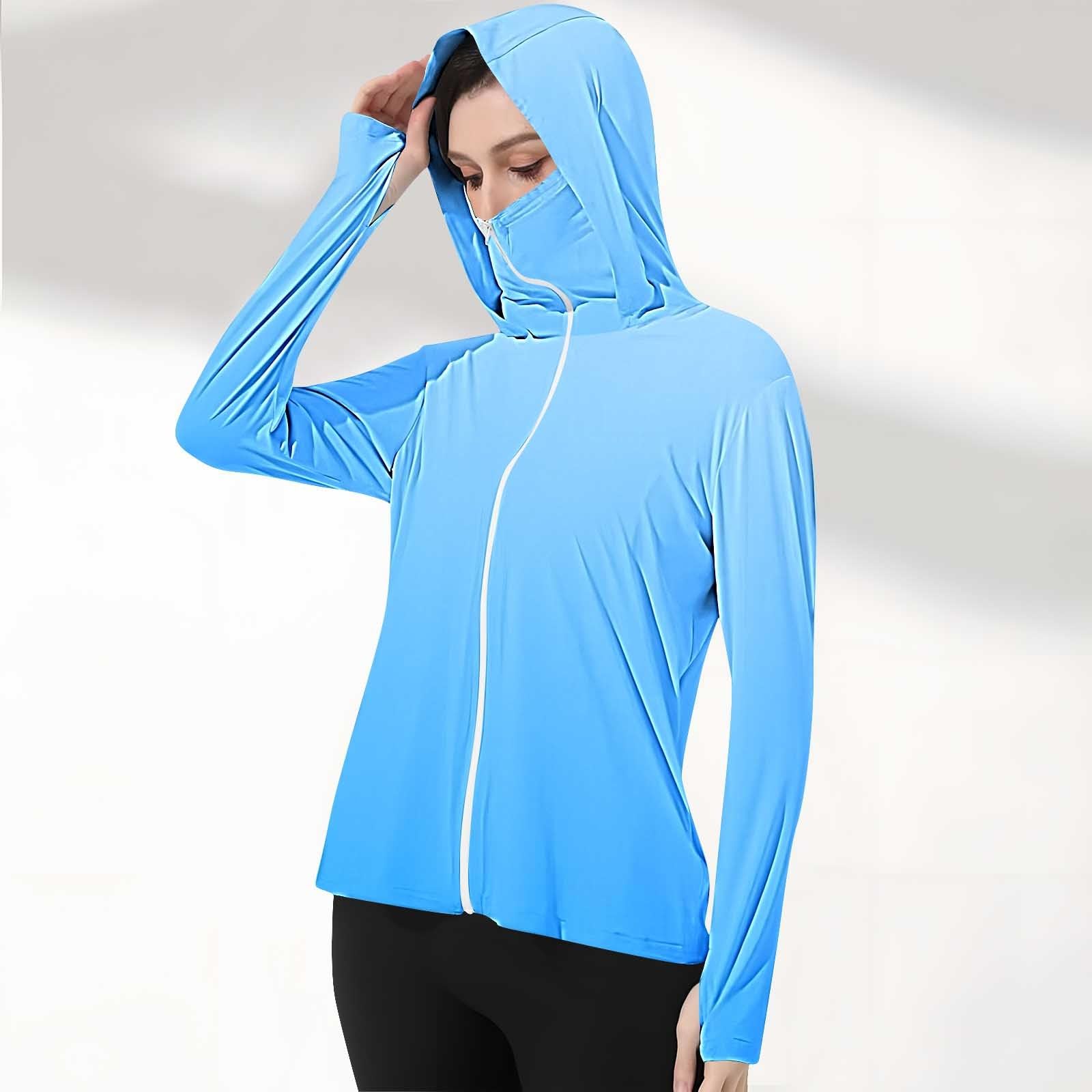 Womens Athletic Jacket Zip Up Workout Sun Protection Jackets Long Sleeve UV Hoodies Tops Mesh Running Gym Shirts