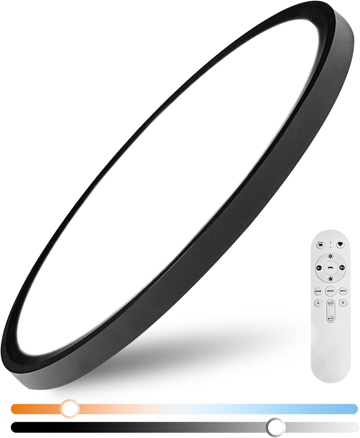 20 Inch 4200LM Large LED Flush Mount Ceiling Light with Remote Control, 42W Dimmable & 2700K-6500K Adjustable, Slim Ceiling Fixtures for Bedroom Workshop Office Apartment, White