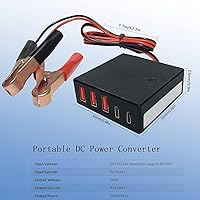 Vista 6 de 12V 24V a USB USB-C Buck Conversión Cargador Multi Puerto Adaptador Salida DC 5V 12A 60W