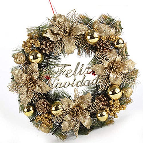 Couronne de Noël de porte extérieure : fournitures de décoration de fête