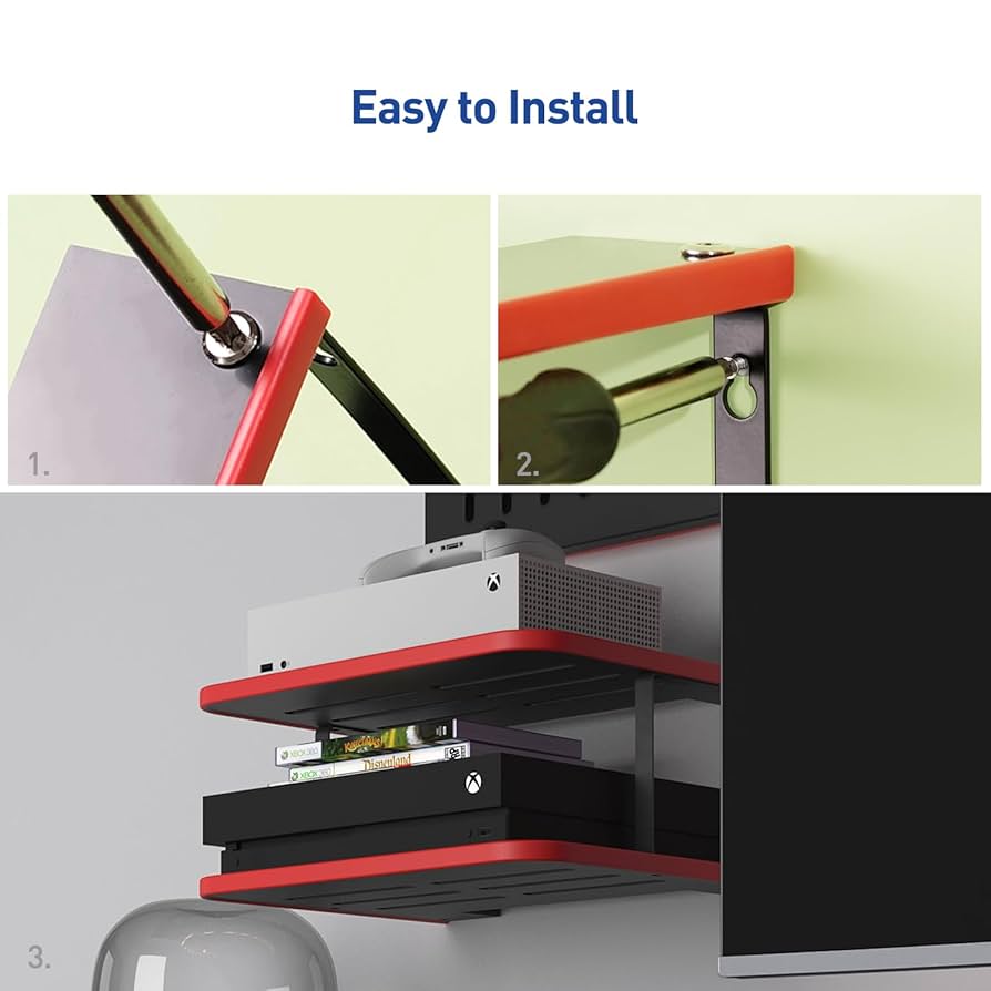 Amazon.com: AREAJD Floating Under TV Game Double Shelf Stand