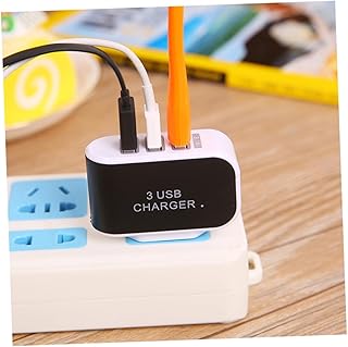 Hemobllo Adaptador De Tomada Do Carregador De Telefone Adaptador USB Adaptador De Saída USB Um Carregador Carregador USB Carregador De Parede USB Adaptador De Plugue USB Três Tomada USB