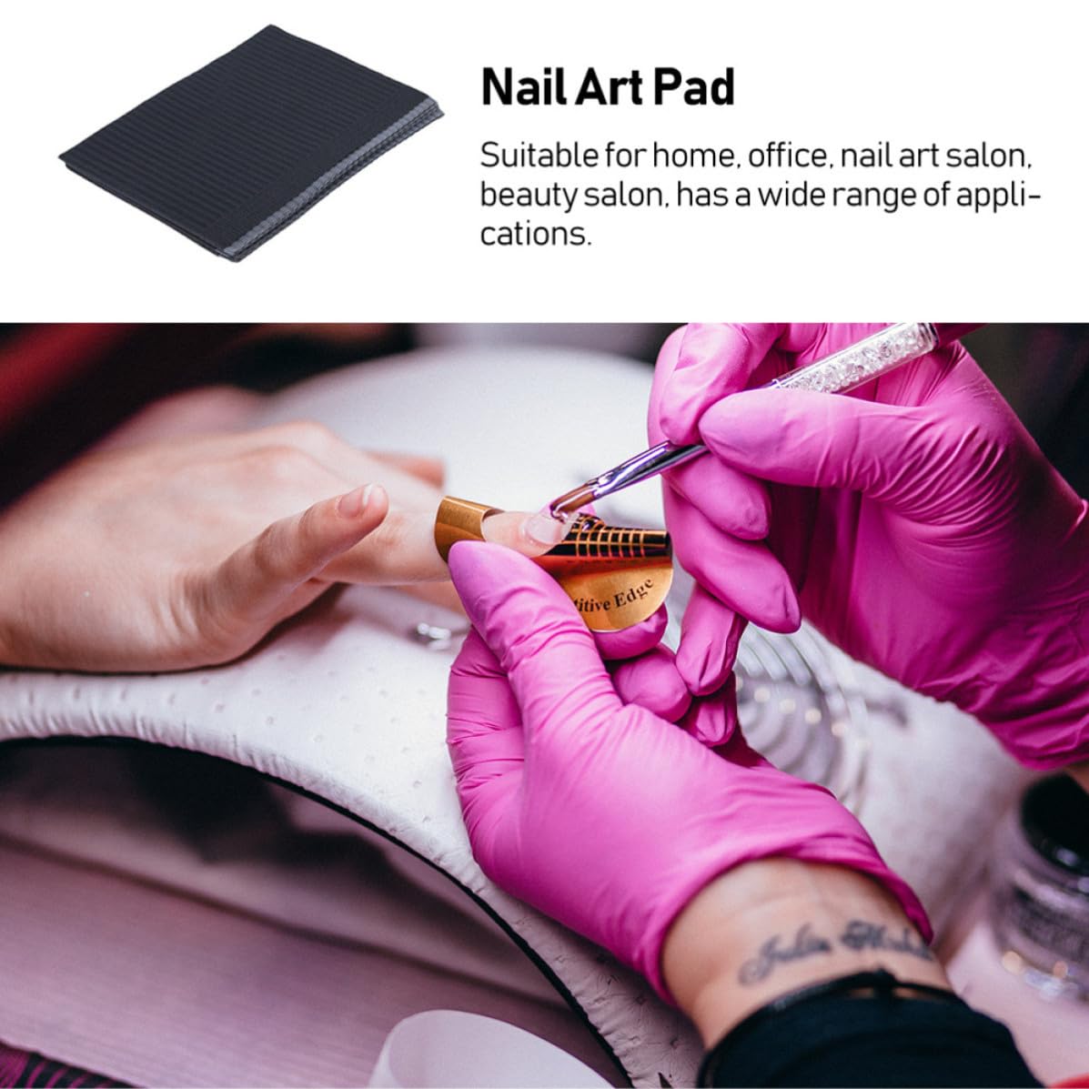 Generico Tovaglietta per Manicure in Carta Nera 125 Pezzi Usa e Getta Comoda e Pratica per Salone di Bellezza o Ufficio