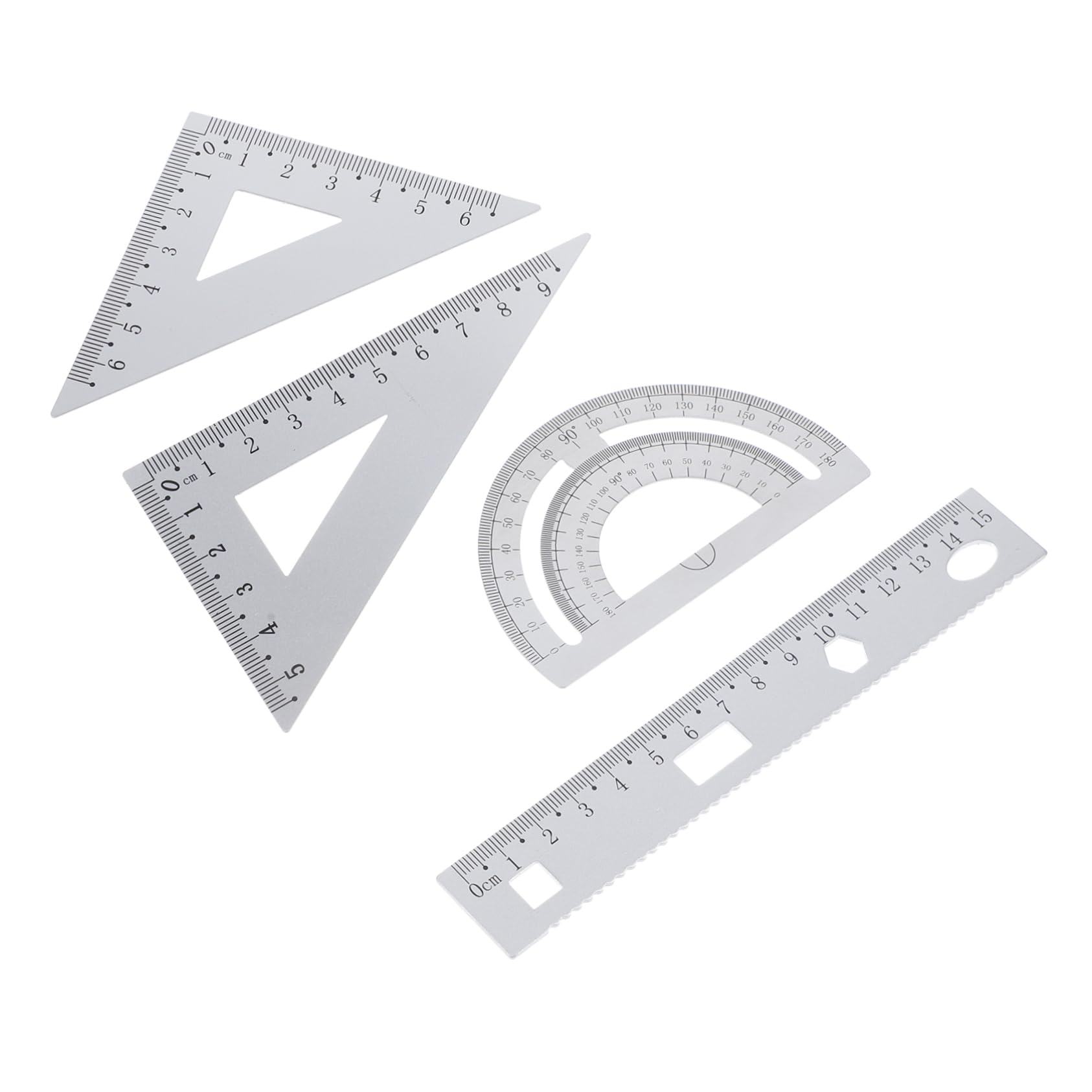 Ensemble de Règles en Métal 4 Pièces en Alliage D’aluminium