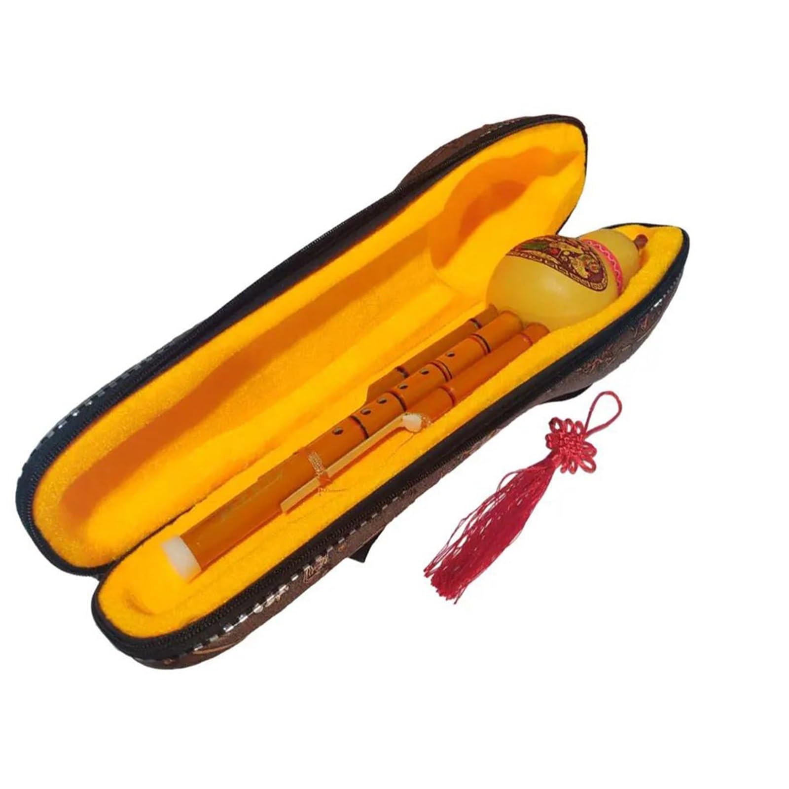 Instrument De Musique Hulusi Hulusi Flûte Cucurbit Flûte Bambou C Clé Hulusi Avec Étui Pour Mélomane Débutant