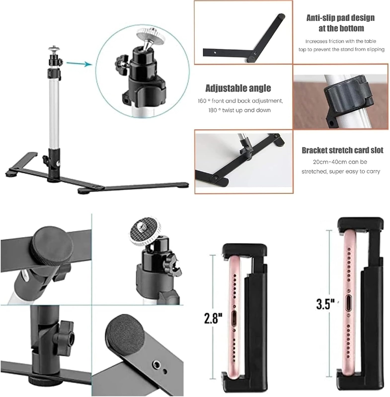 Lampa pierścieniowa do napełniania wideo na żywo 26 cm oświetlenie fotograficzne światło pierścieniowe do telefonu stojak zdjęcia LED selfie Bluetooth