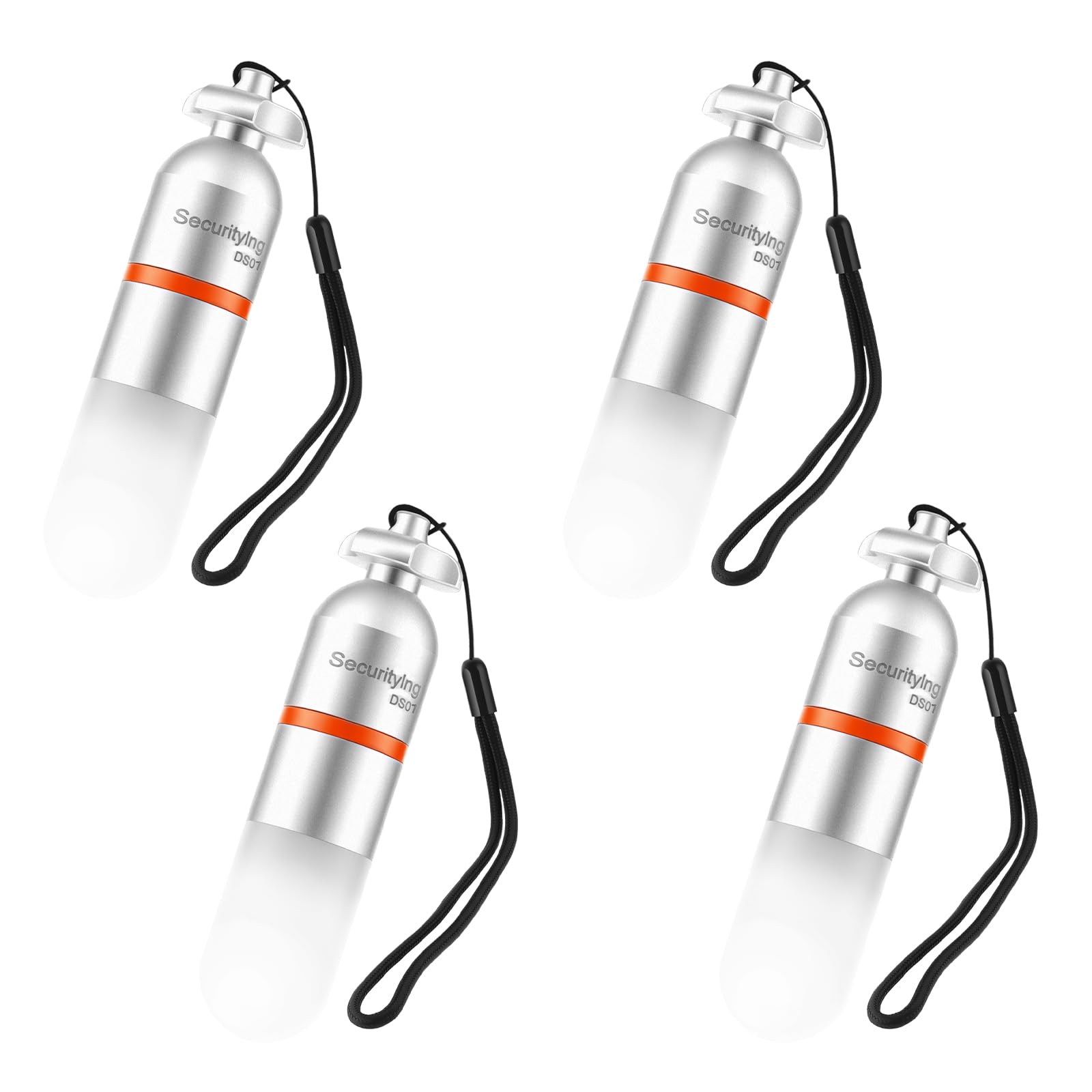 SecurityIng 4Pcs Scuba Dive Strobe Signal Light, Mini Tank Light Night Dive Marker Light, Underwater 150M LED Flashing Safety Light Firefly Beacon Diving Light with AAA Battery -White