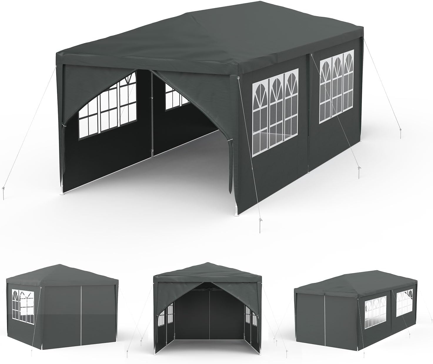 Brast Aluminium paviljoen 3x4m vast dak waterdicht muggennet 100% aluminium feesttent partytent tuin tent paviljoen tuintent