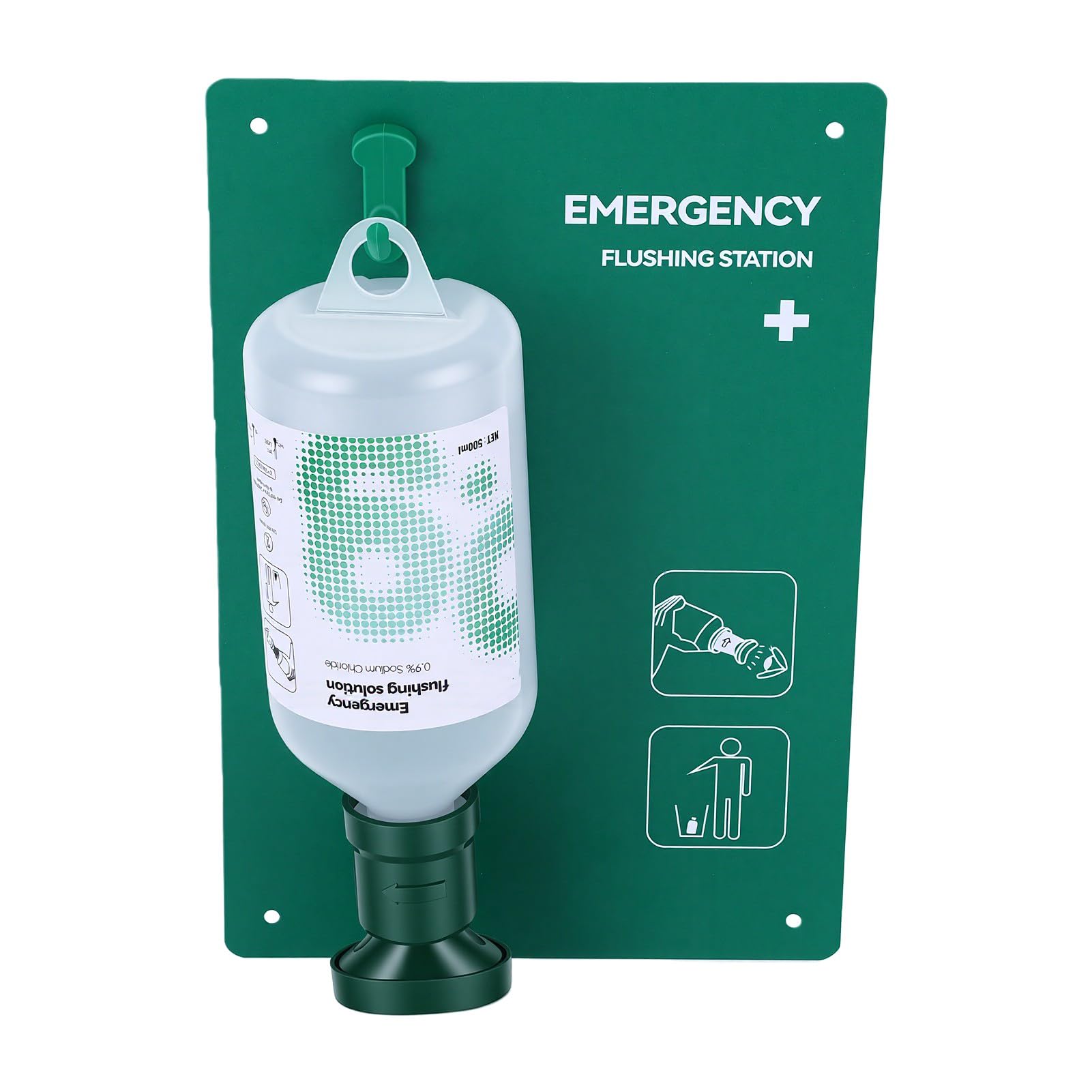 Annadue Lavabo Oculaire Mural avec Solution NaCl de 32 Oz