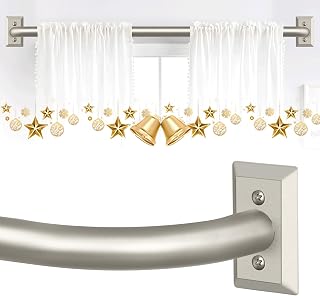 TVWOO Nickel Wrap Around Blackout Curtain Rod,1"Heavy Duty Adjustable 28-48