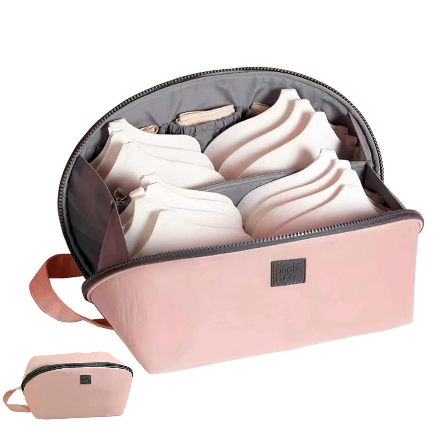 Travel Underwear Organizer Bag, Portable Bra and Lingerie Storage Pouch with Liner, Large Packing Cube for Underwear, Socks, Cosmetic, and More - Ideal for Travel and Home Use (Pink)-image-49
