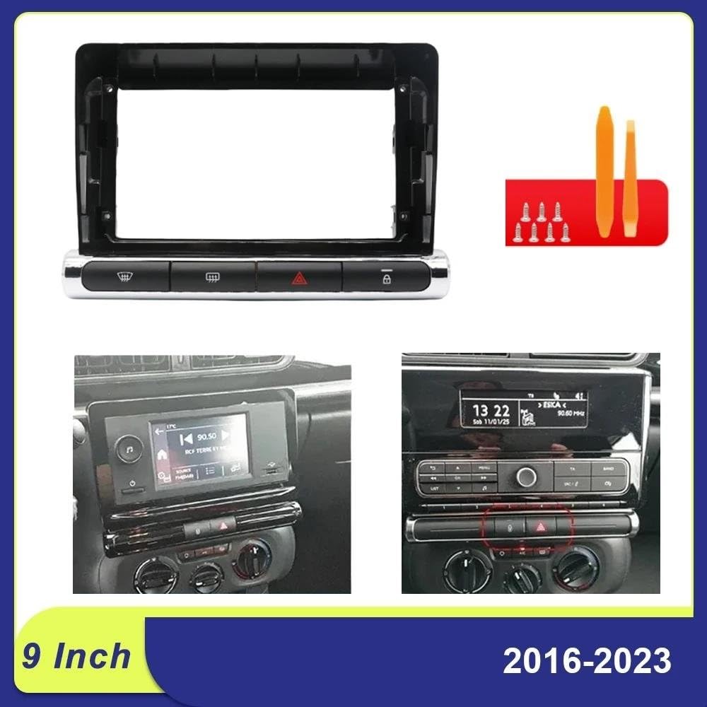 Marco de radio de coche Kit De Tablero Android De 9 "para Citroen Para C3-XR 2016-2023 | Decodificador CANBUS Y Panel De Marco(Low Frame)