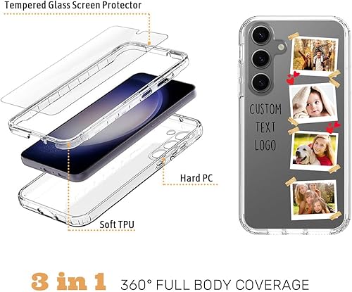 Vista 169 de Funda transparente 3 en 1 diseñada para teléfono Galaxy S21, Plus/Ultra/FE 5G Samsung, capas protectoras híbridas [protector de pantalla] Borrar 05