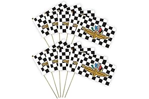 10 Pack Mini 5" x 8" Indy Checkered Hand Held Flags