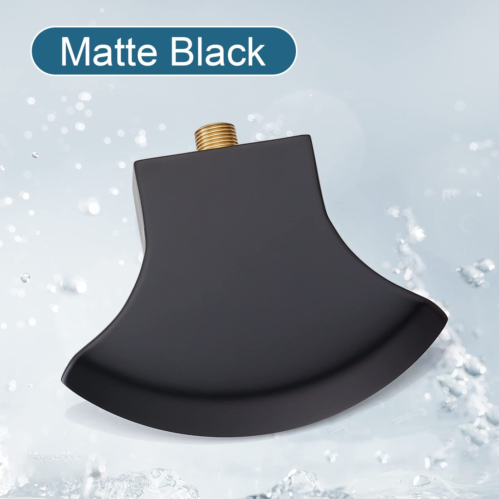 Midanya Boquilla de bañera para grifo de ducha, boquilla de bañera, color negro mate, montaje en pared, grifo de cascada, boquilla de llenado de alto flujo, boquilla de cascada para baño