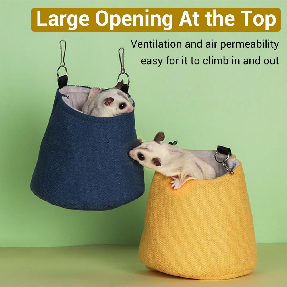 MiOYOOW Sugar Glider Śpiworek do spania, klatka do spania, wiszący hamak, ciepła torba dla małych zwierząt, świnka morska, wiewiórka, fretki, chomiki