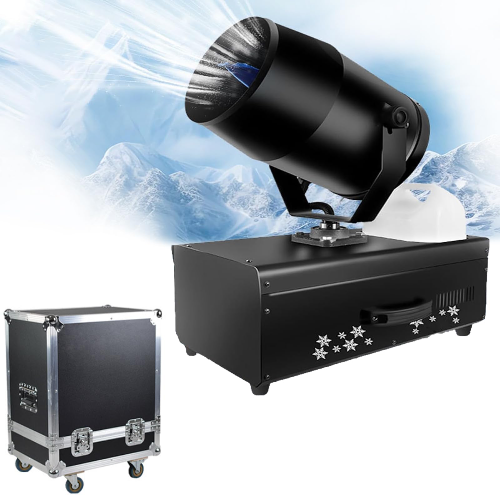 Máquinas de Nieve para Exteriores, máquina de Copo de Nieve con Cabezal agitador de 2000 W con Control Remoto inalámbrico, ángulo Ajustable de 120°, máquina Profesional de pulverización de Copo de