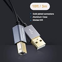 Vista 6 de CableCreation - Cable USB 2.0 A macho a B macho para impresora, escáner, fax y copiadora, 5 pies, color negro