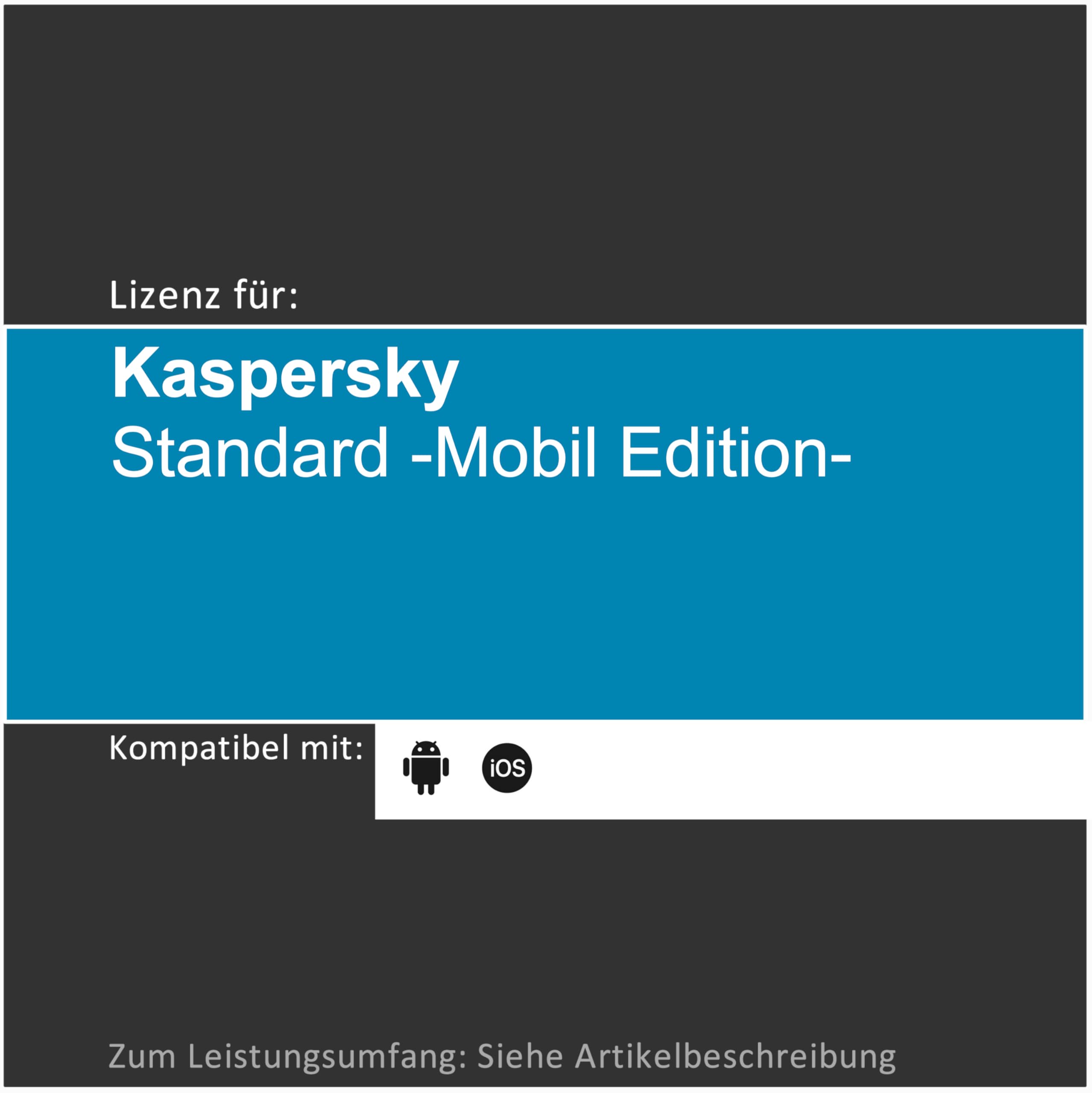 Lizenz für Kaspersky Standard -Mobile Edition- | 2026 | 1-6 Gerät(e) | 1 Jahr | Vollversion | iOS/Android | Lizenzcode per Post o. E-Mail von softwareGO (postalischer Versand, 4 Geräte)