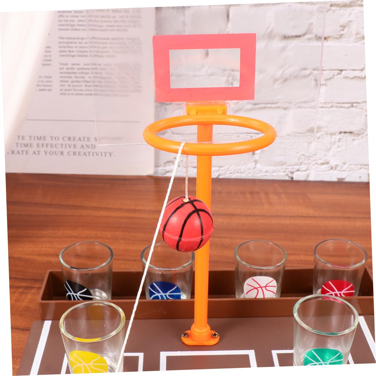 Kisangel Basketball Party Decorations 1 Set Desktop Basketball Drinking Toy for Bar Entertainment Games