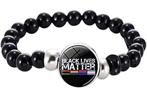 Black Lives Matter Beaded Stretch Bracelet