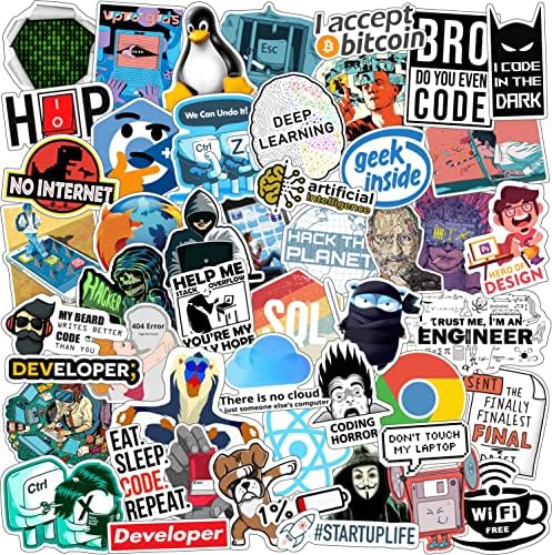 CodersParadise - Pack of 51 Laptop Vinyl Self-Adhesive Sticker for ...